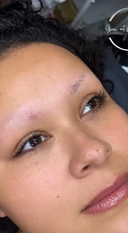 Before: sparse, uneven brows with little hair
